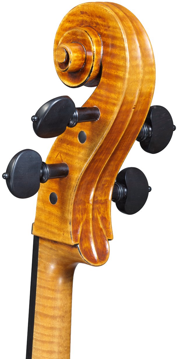 Stradivarius 1710 three-quarter rear view of scroll